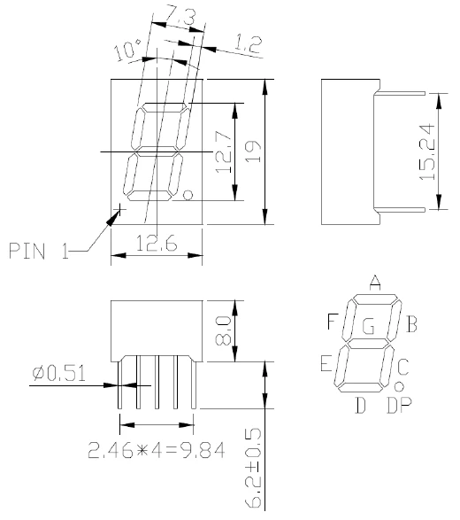 05 inch 7 segment LED display single digit 05 inch 7 segment LED display single digit